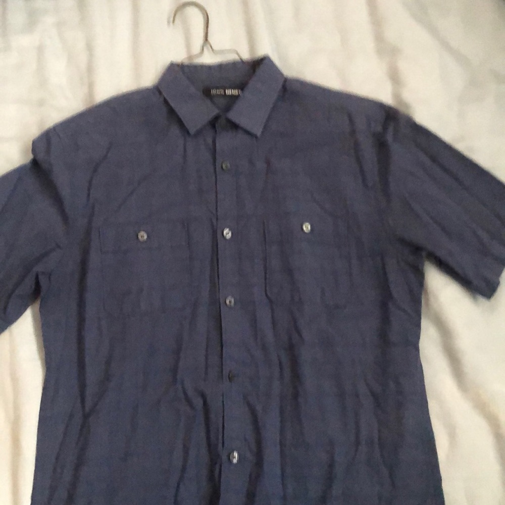 Blue short sleeve button down